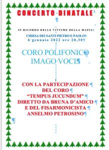 Locandina del concerto del 6 gennaio 2022